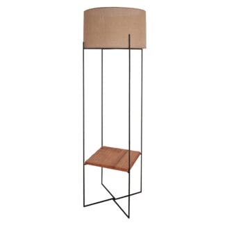 Lampa podłogowa ze stolikiem dębowym