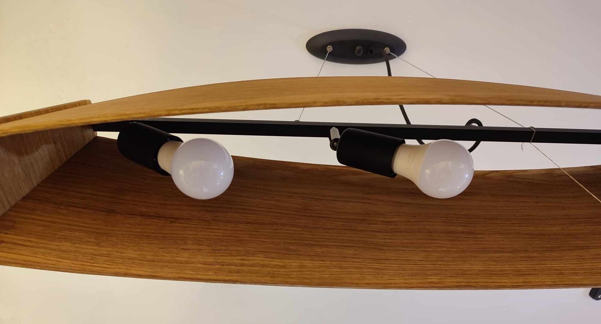 Detale drewniana lampa Wood Boat